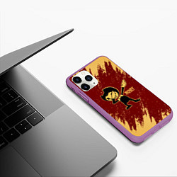 Чехол iPhone 11 Pro матовый Bendy and the ink machine - Dabbing, цвет: 3D-фиолетовый — фото 2