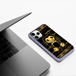 Чехол iPhone 11 Pro матовый Bendy and the ink machine - Бенди, цвет: 3D-светло-сиреневый — фото 2