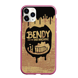 Чехол iPhone 11 Pro матовый ЧЕРНЫЙ БЕНДИ BENDY AND THE INK MACHINE, цвет: 3D-малиновый