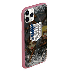 Чехол iPhone 11 Pro матовый Логотип АТАКА ТИТАНОВ, цвет: 3D-малиновый — фото 2