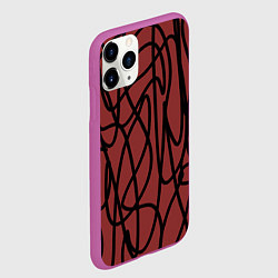Чехол iPhone 11 Pro матовый Кот пробежал, цвет: 3D-фиолетовый — фото 2