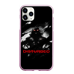 Чехол iPhone 11 Pro матовый DISTURBED THE GUY ЛИЦО ДЕМОНА, цвет: 3D-розовый