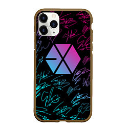 Чехол iPhone 11 Pro матовый EXO BAND НЕОНОВЫЕ АВТОГРАФЫ, цвет: 3D-коричневый