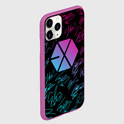 Чехол iPhone 11 Pro матовый EXO BAND НЕОНОВЫЕ АВТОГРАФЫ, цвет: 3D-фиолетовый — фото 2