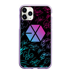 Чехол iPhone 11 Pro матовый EXO BAND НЕОНОВЫЕ АВТОГРАФЫ, цвет: 3D-светло-сиреневый