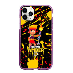 Чехол iPhone 11 Pro матовый BRAWL STARS AMBER С ФАКЕЛОМ, цвет: 3D-фиолетовый