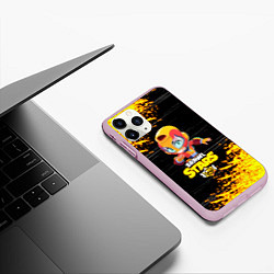 Чехол iPhone 11 Pro матовый BRAWL STARS MAX НЕОНОВЫЕ ШТРИХИ, цвет: 3D-розовый — фото 2