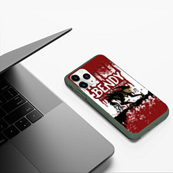 Чехол iPhone 11 Pro матовый BLOOD BLACK AND WHITE BENDY AND THE INK MACHINE, цвет: 3D-темно-зеленый — фото 2