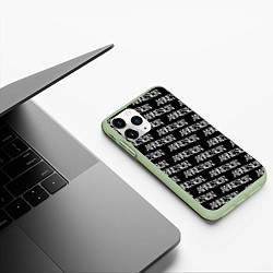 Чехол iPhone 11 Pro матовый MANESKIN LOGO WHITE PATTERN, цвет: 3D-салатовый — фото 2
