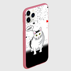 Чехол iPhone 11 Pro матовый CAT LOVE, цвет: 3D-малиновый — фото 2