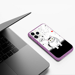 Чехол iPhone 11 Pro матовый CAT LOVE, цвет: 3D-фиолетовый — фото 2