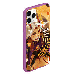 Чехол iPhone 11 Pro матовый Genshin Impact Arataki Itto, цвет: 3D-фиолетовый — фото 2