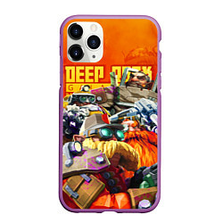 Чехол iPhone 11 Pro матовый Deep Rock Galactic герои, цвет: 3D-фиолетовый