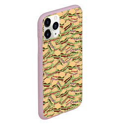 Чехол iPhone 11 Pro матовый Гамбургеры Hamburgers, цвет: 3D-розовый — фото 2