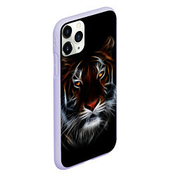 Чехол iPhone 11 Pro матовый Тигр в Темноте Глаза Зверя, цвет: 3D-светло-сиреневый — фото 2