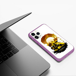 Чехол iPhone 11 Pro матовый Зенитцу Клинок демонов, цвет: 3D-фиолетовый — фото 2