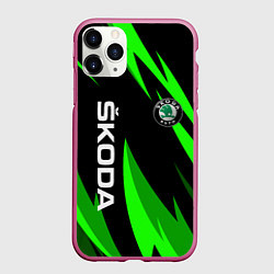Чехол iPhone 11 Pro матовый SKODA Логотип Узор