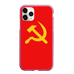 Чехол iPhone 11 Pro матовый Красный Советский союз, цвет: 3D-малиновый