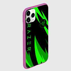 Чехол iPhone 11 Pro матовый RAZER GREEN, цвет: 3D-фиолетовый — фото 2