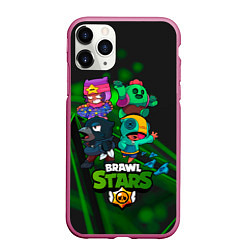 Чехол iPhone 11 Pro матовый BRAWL STARS КОМПАНИЯ ИГРА, цвет: 3D-малиновый