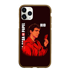 Чехол iPhone 11 Pro матовый РИО, БУМАЖЫНЙ ДОМ, цвет: 3D-коричневый