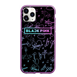 Чехол iPhone 11 Pro матовый NEON BLACKPINK АВТОГРАФЫ