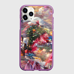 Чехол iPhone 11 Pro матовый Ностальгия Рождества, цвет: 3D-фиолетовый