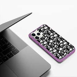 Чехол iPhone 11 Pro матовый Screaming skulls, цвет: 3D-фиолетовый — фото 2