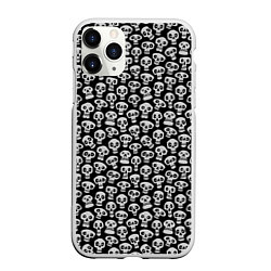 Чехол iPhone 11 Pro матовый Funny skulls, цвет: 3D-белый