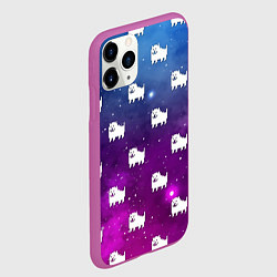 Чехол iPhone 11 Pro матовый UNDERTALE DOGS PATTERN SPACE, цвет: 3D-фиолетовый — фото 2