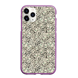 Чехол iPhone 11 Pro матовый Доллары Dollars, цвет: 3D-фиолетовый