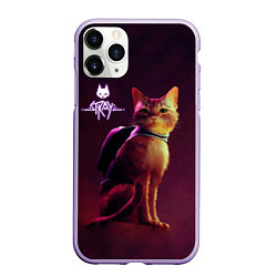 Чехол iPhone 11 Pro матовый Stray: Wandering Cat, цвет: 3D-светло-сиреневый