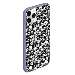 Чехол iPhone 11 Pro матовый Screaming skulls & web, цвет: 3D-серый — фото 2