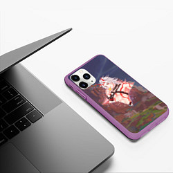 Чехол iPhone 11 Pro матовый Итто Аратаки Arataki Itto в примогеме, Genshin Imp, цвет: 3D-фиолетовый — фото 2