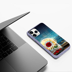 Чехол iPhone 11 Pro матовый Роза в Колбе, цвет: 3D-светло-сиреневый — фото 2