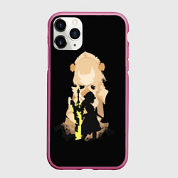 Чехол iPhone 11 Pro матовый НОЭЛЛЬ ГЕНШИН ИМПАКТ АРТ, цвет: 3D-малиновый