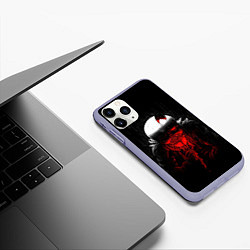 Чехол iPhone 11 Pro матовый UNDERTALE SANS BLOOD ROSE, цвет: 3D-светло-сиреневый — фото 2