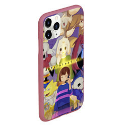 Чехол iPhone 11 Pro матовый FRISK UNDERTALE, ALL HEROES GAME, цвет: 3D-малиновый — фото 2