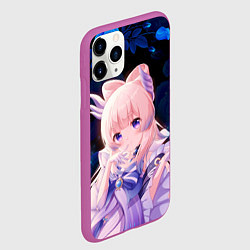 Чехол iPhone 11 Pro матовый КОКОМИ ГЕНШИН ИМПАКТ СИНИЕ РОЗЫ, цвет: 3D-фиолетовый — фото 2