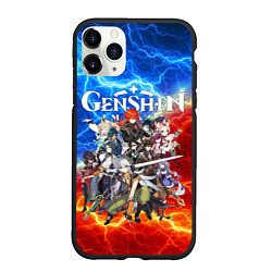 Чехол iPhone 11 Pro матовый HEROES GENSHIN IMPACT ОГНЕННЫЕ МОЛНИИ, цвет: 3D-черный