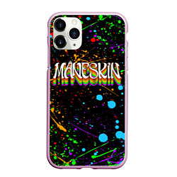 Чехол iPhone 11 Pro матовый MANESKIN, ЦВЕТНЫЕ КРАСКИ, БРЫЗГИ