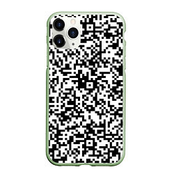 Чехол iPhone 11 Pro матовый Стиль QR код, цвет: 3D-салатовый