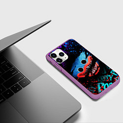 Чехол iPhone 11 Pro матовый POPPY PLAYTIME ЛИЦО МОНСТРА ХАГИ ВАГИ, цвет: 3D-фиолетовый — фото 2