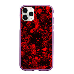 Чехол iPhone 11 Pro матовый DOTA 2 HEROES RED PATTERN ДОТА 2