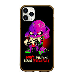 Чехол iPhone 11 Pro матовый DONT TALK TO ME BEFORE BREAKFAST - Evangelion