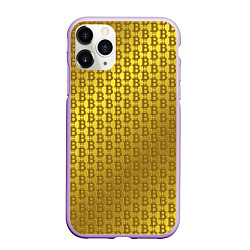 Чехол iPhone 11 Pro матовый Биткоин золото, цвет: 3D-сиреневый