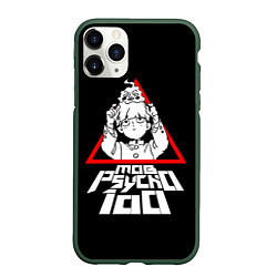 Чехол iPhone 11 Pro матовый Mob Psycho 100 Кагеяма и Ямочки, цвет: 3D-темно-зеленый