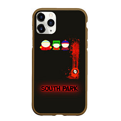 Чехол iPhone 11 Pro матовый Южный парк главные персонажи South Park, цвет: 3D-коричневый