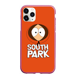 Чехол iPhone 11 Pro матовый Южный парк Кенни South Park, цвет: 3D-малиновый