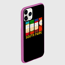 Чехол iPhone 11 Pro матовый South Park - Южный парк главные герои, цвет: 3D-фиолетовый — фото 2